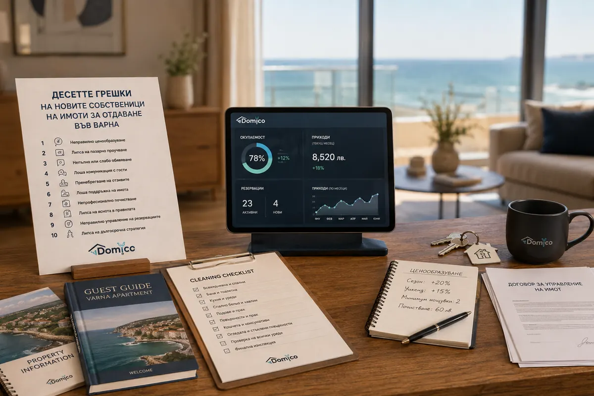 A printed compliance checklist, a tablet with the property register and a guest handbook